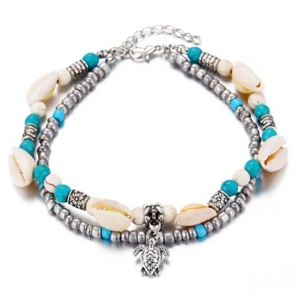 Bohemian Hawaiian Sea Tortoise Anklet - Picture 2 of 6